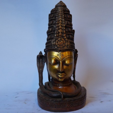 Lord Shiva face antique brass idol