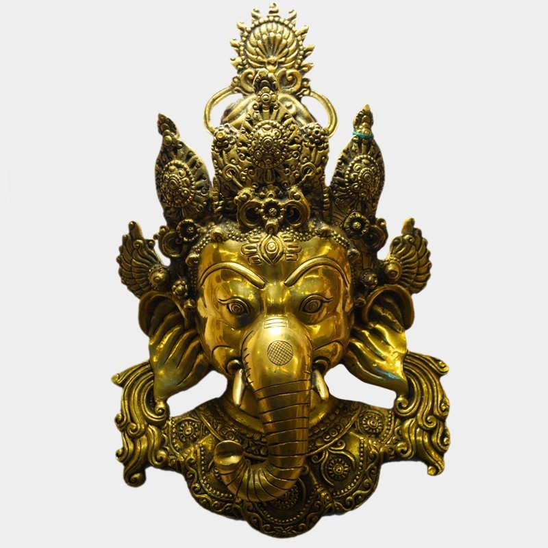 Thai Lord Ganesha brass wall hanging