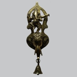Dancing Lord Ganesha brass wall hanging