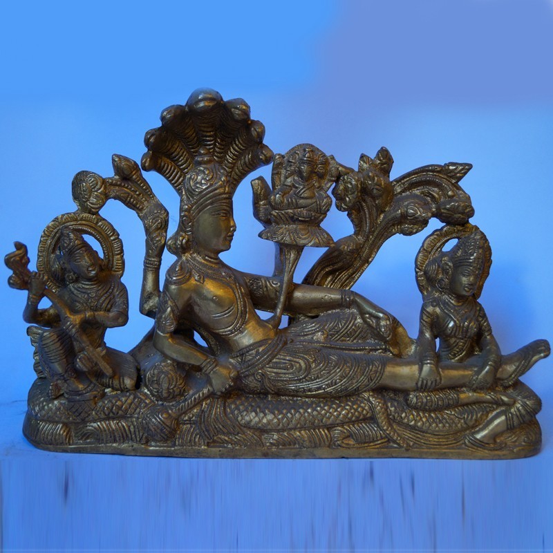 Anantha Padmanabha antique brass idol