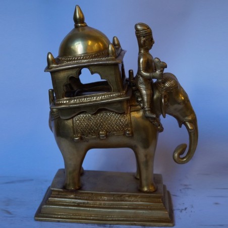 Elephant ambari brass statue