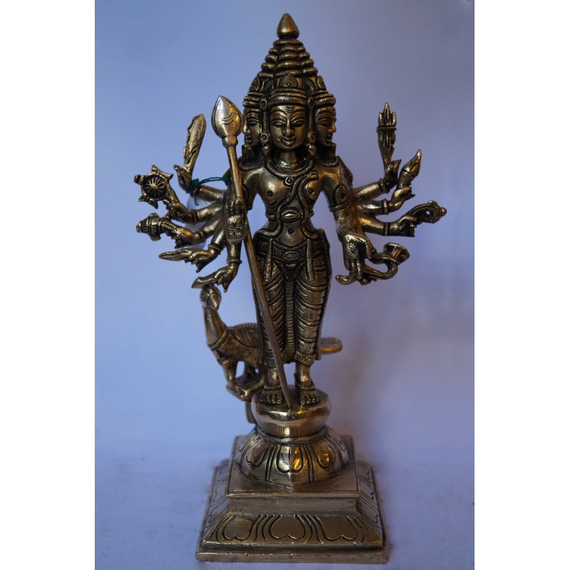 Antique finish Lord Subramanya brass idol