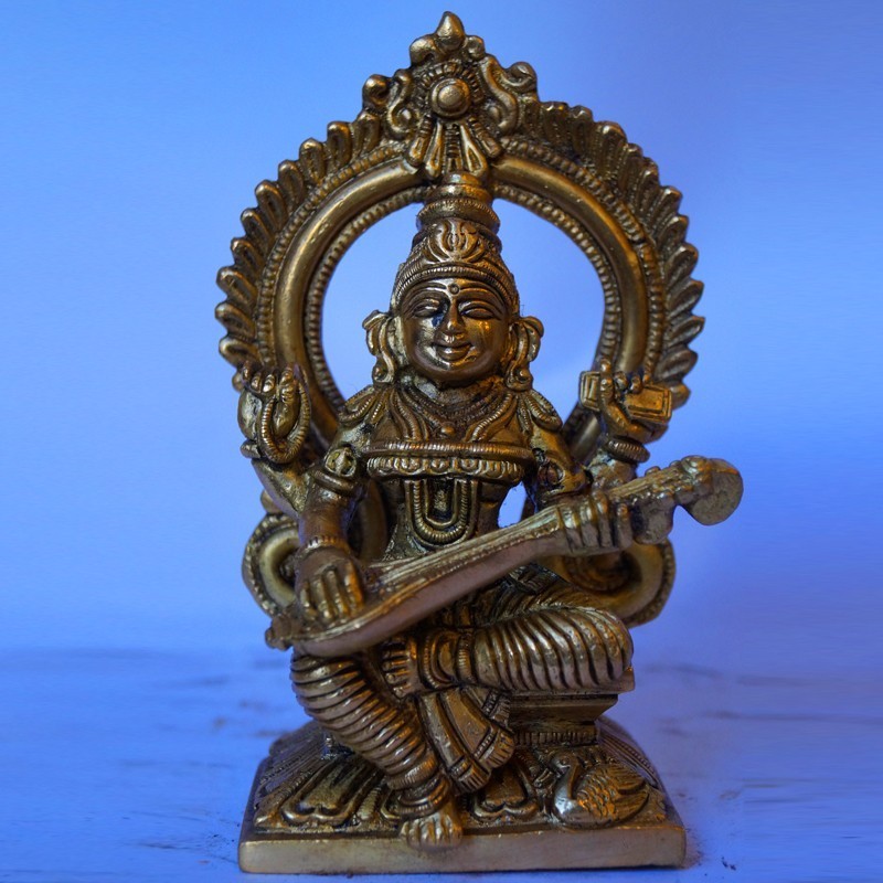 Saraswati brass statue for sale online