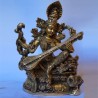 Goddess Saraswathi with veena brass statue