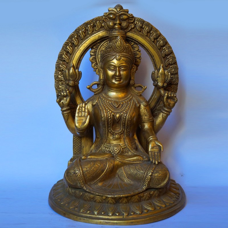 Buy Blessing Goddess Lakshmi brass statue