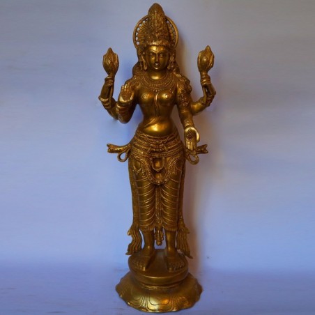 Beautiful Goddess Lakshmi standing brass statue