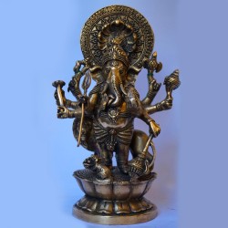 Antique finished Lord Ganesha brass idol