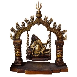 Antique finish brass Jhoola Ganesha