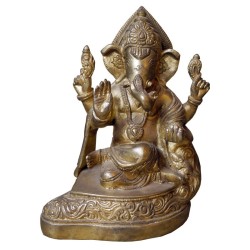 Blessing Lord Ganesha brass statue