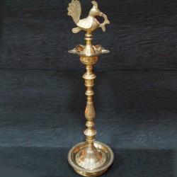 Kerala Brass deepa with beautiful hand crafted stand 