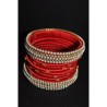 Silk thread artificial stone with pearl Bangle  set_01