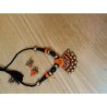Terracotta Bell Shaped Pendent Necklace with earrings