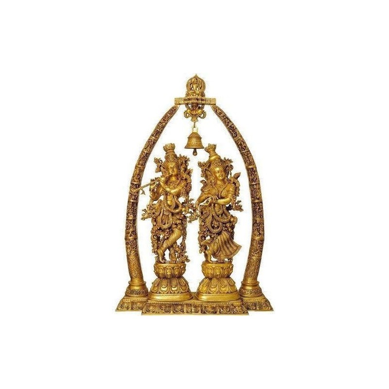 Anant Brass Radha Krishna Statue with Arch