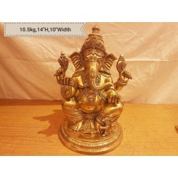 14 inches Elegant Ganesha Brass Statue