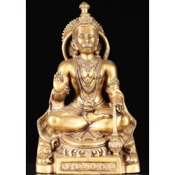 Blessing Hanuman brass statue