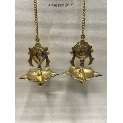 Shanka Chakra Brass Hanging Deepa Model-3