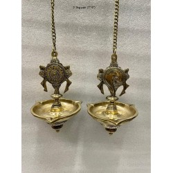 Shanka Chakra Brass Hanging Deepa Model-4