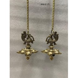 Peacock Brass Hanging Deepa Model-6