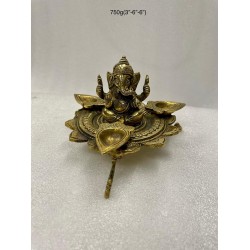Design Brass Deepa with Ganesha