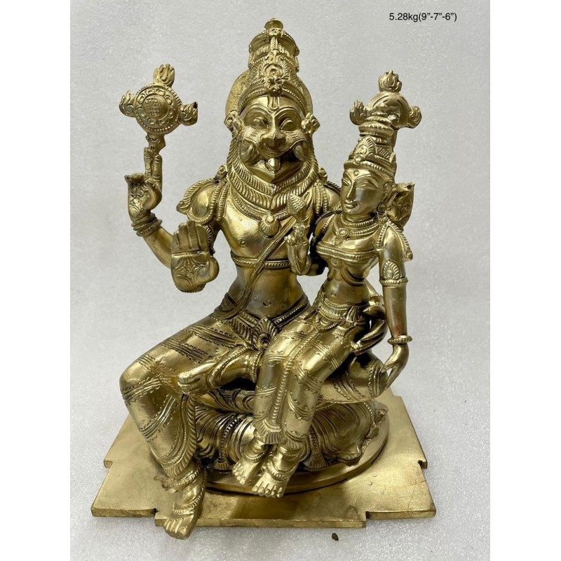Elegant finish Lakshmi Narasimha Bronze Statue