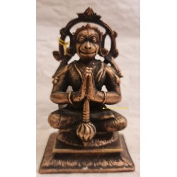Copper Statue of Anjaneya sitting posture