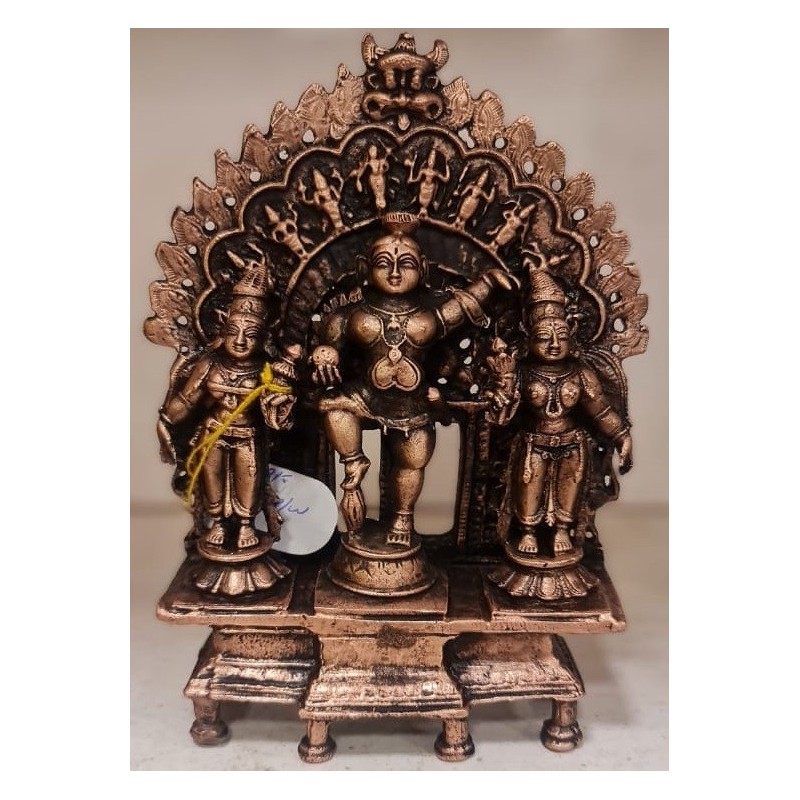 Dashavatara Prabhavali with Bala Krishna Copper Statue