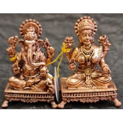 Ganesha Lakshmi Copper Statue