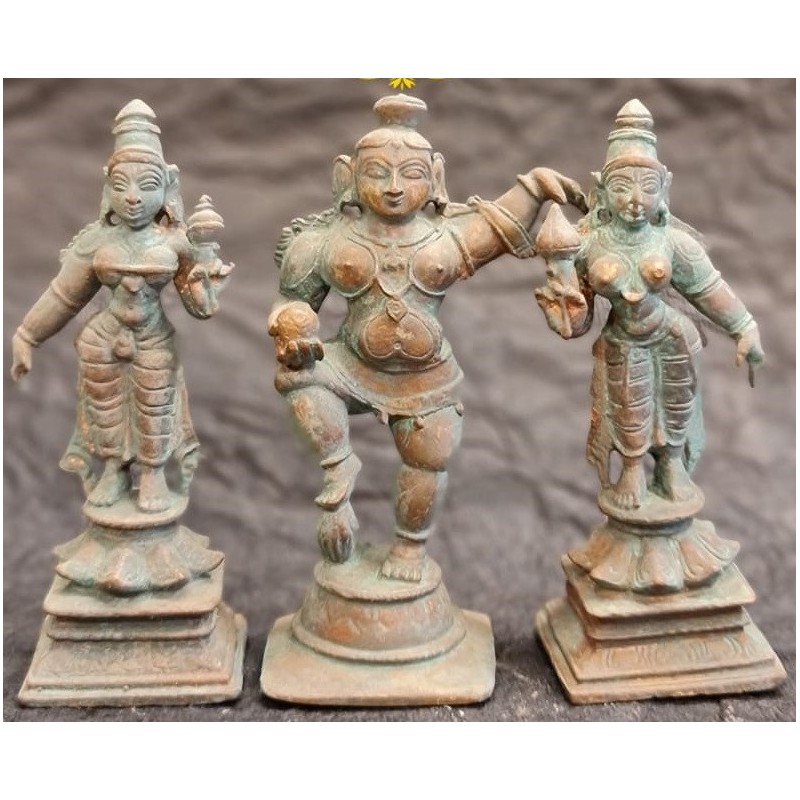 Bala Kanayya with Gopikas Copper Statue