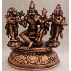 Lakshmi Narasimha with Hanuman and Garuda Copper Statue