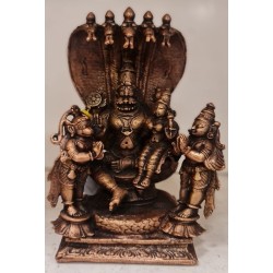 Lakshmi Narasimha Shesha naga with Hanuman and Garuda Copper Statue