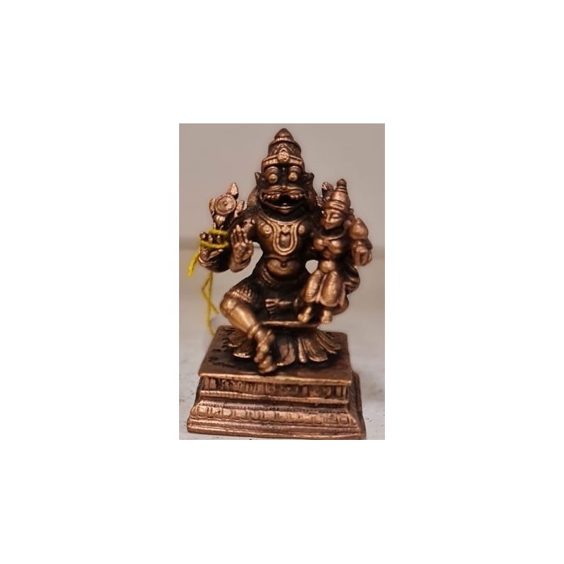 Lakshmi Narasimha on Peeta Copper Statue