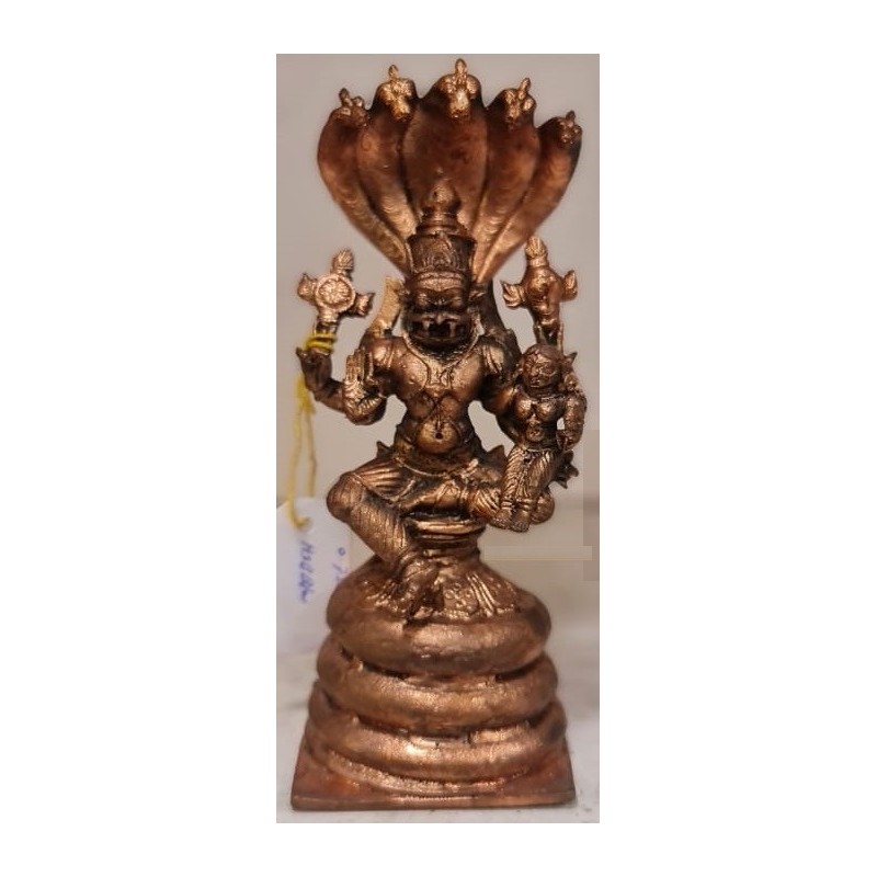 Lakshmi Narasimha on Shesha Naga Copper Statue