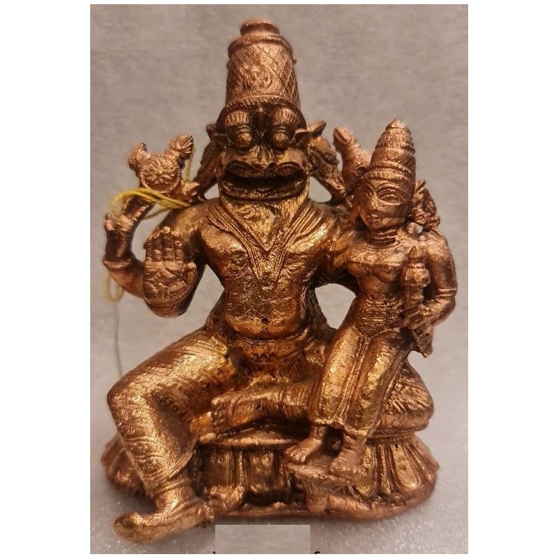 Lakshmi Narasimha without Shesha Naga Copper Statue