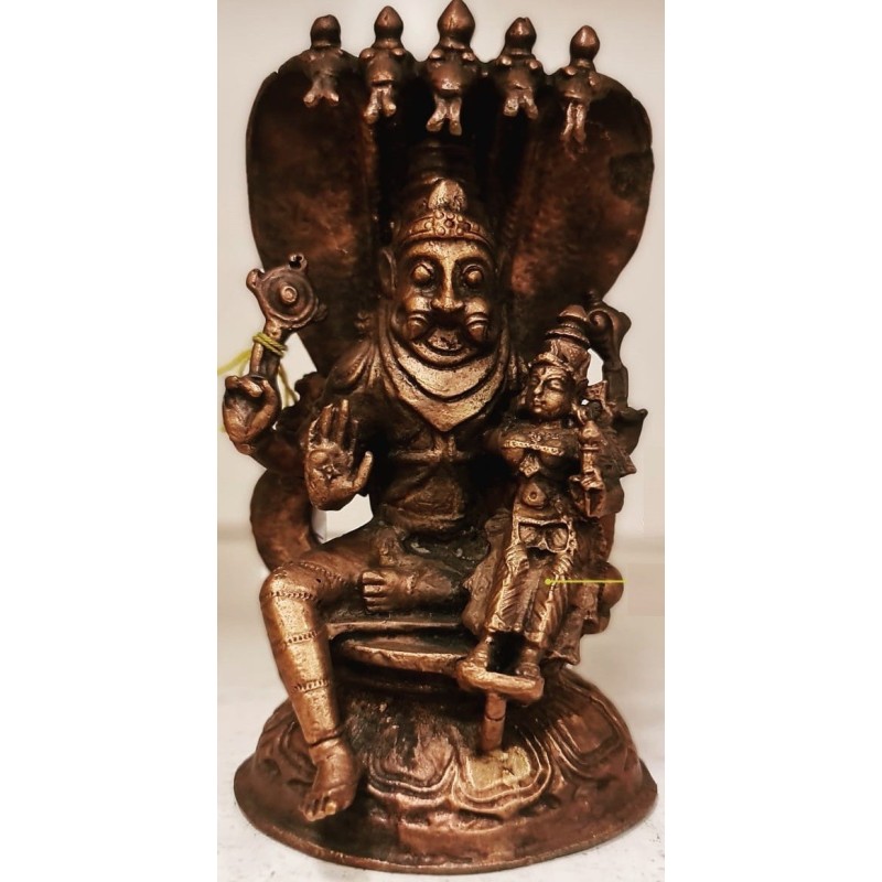 Laxmi Narasimha with Sheshanaga Copper Statue