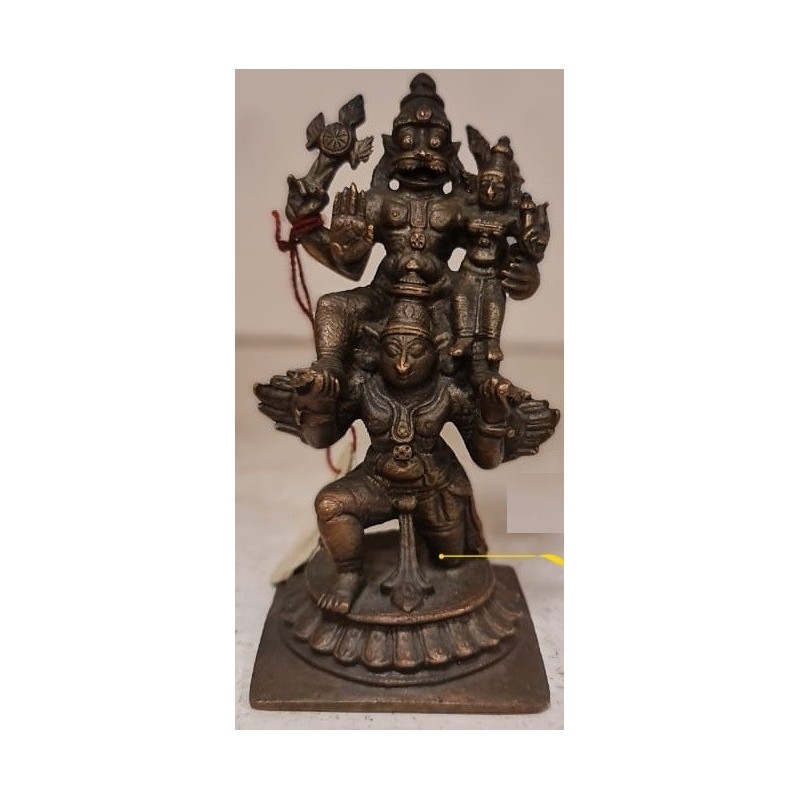 Lakshmi Narasimha on Garuda Copper Statue