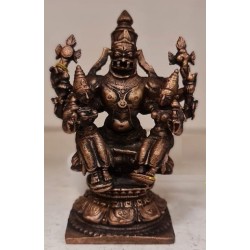 Narasimha with Sridevi and Bhudevi Copper Statue