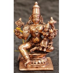 Lord Narayana with Lakshmi Copper Statue