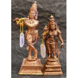 Radha Krishna Copper Statue