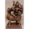 Shiva Parvathi on Nandhi Copper Statue