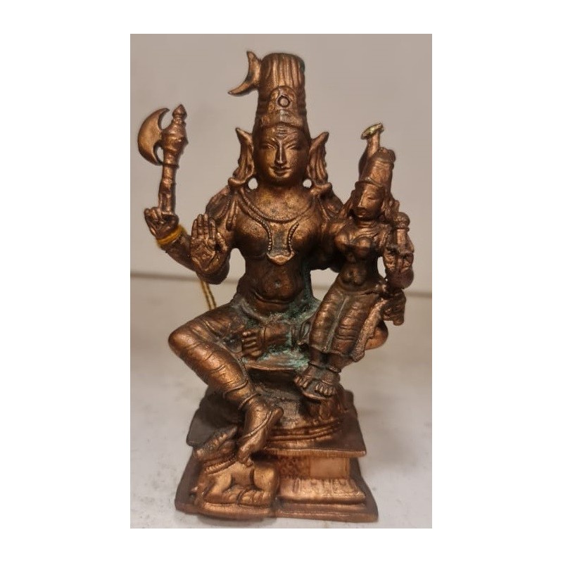 Shiva Parvathi Copper Statue