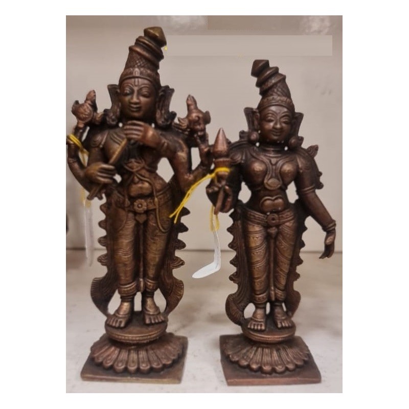Sree Krishna with Radha Copper Statue