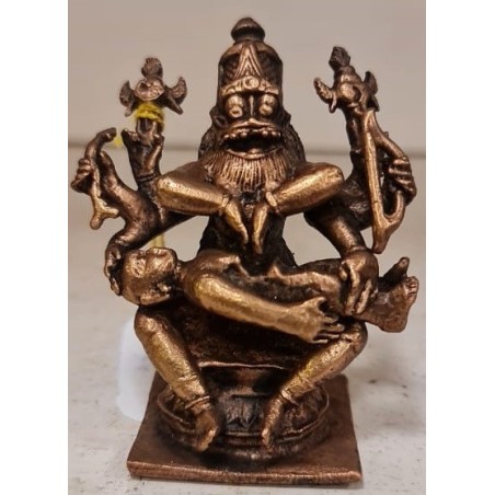 Ugra Narasimha Slitting Hirnyakashap Copper Statue