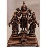Sridevi Bhudevi Vishnu on Single Platform Copper Statue