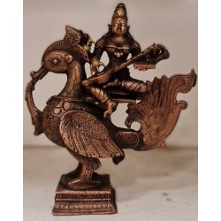 Hansa Vahini Saraswati Copper Statue