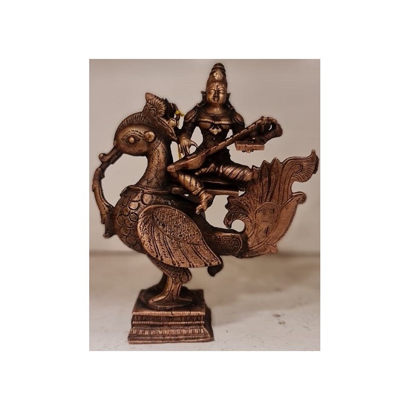 Hansa Vahini Saraswati Copper Statue