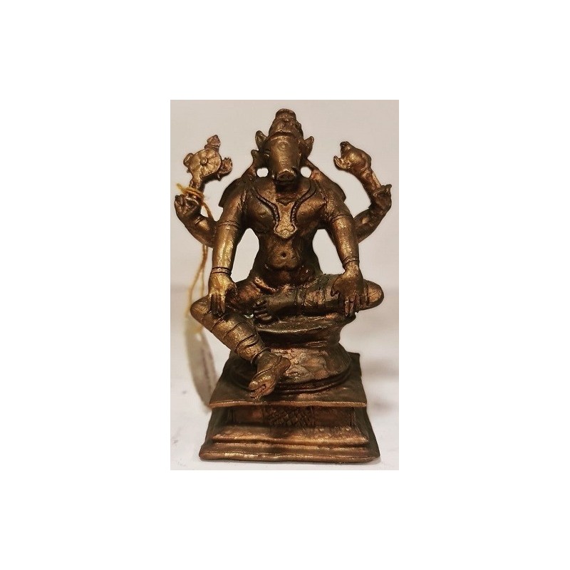 Varaha in yoga mudra Copper Statue