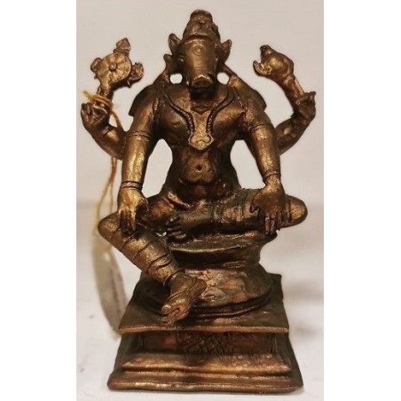 Varaha in yoga mudra Copper Statue