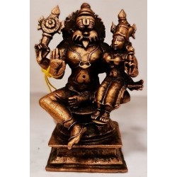 Ugra Narasimha with Sree Lakshmi Copper Statue