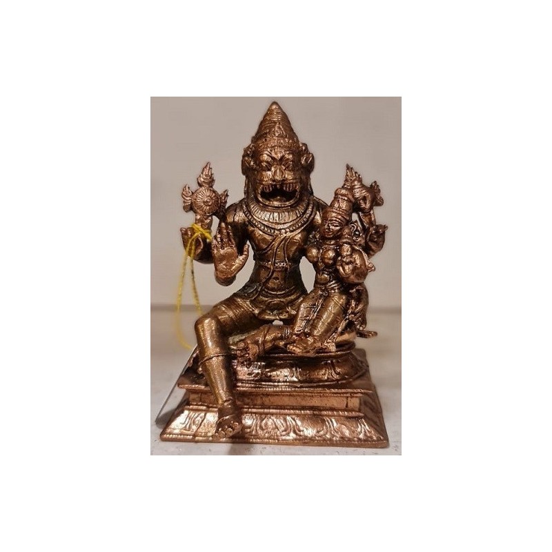 Ugra Narasimha with Sree Lakshmi Copper Statue