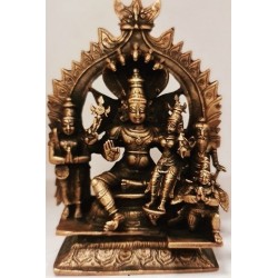 Vishnu Lakshmi with Garuda and Saint Copper Statue